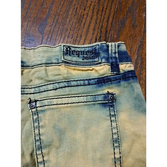 New Size 9/29 Request Jeans Yellow Blue Streetwear Denim Blue Jeans Pockets NWT - Picture 5 of 5